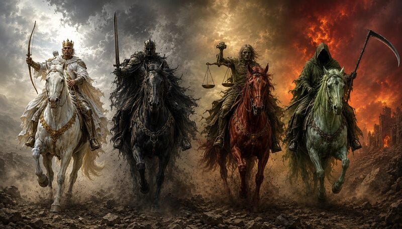 book of revelation explained, book of revelation guide, bible study guide, end times prophecy, mark of the beast, beast from the sea, antichrist, 4 horsemen of apocalypse