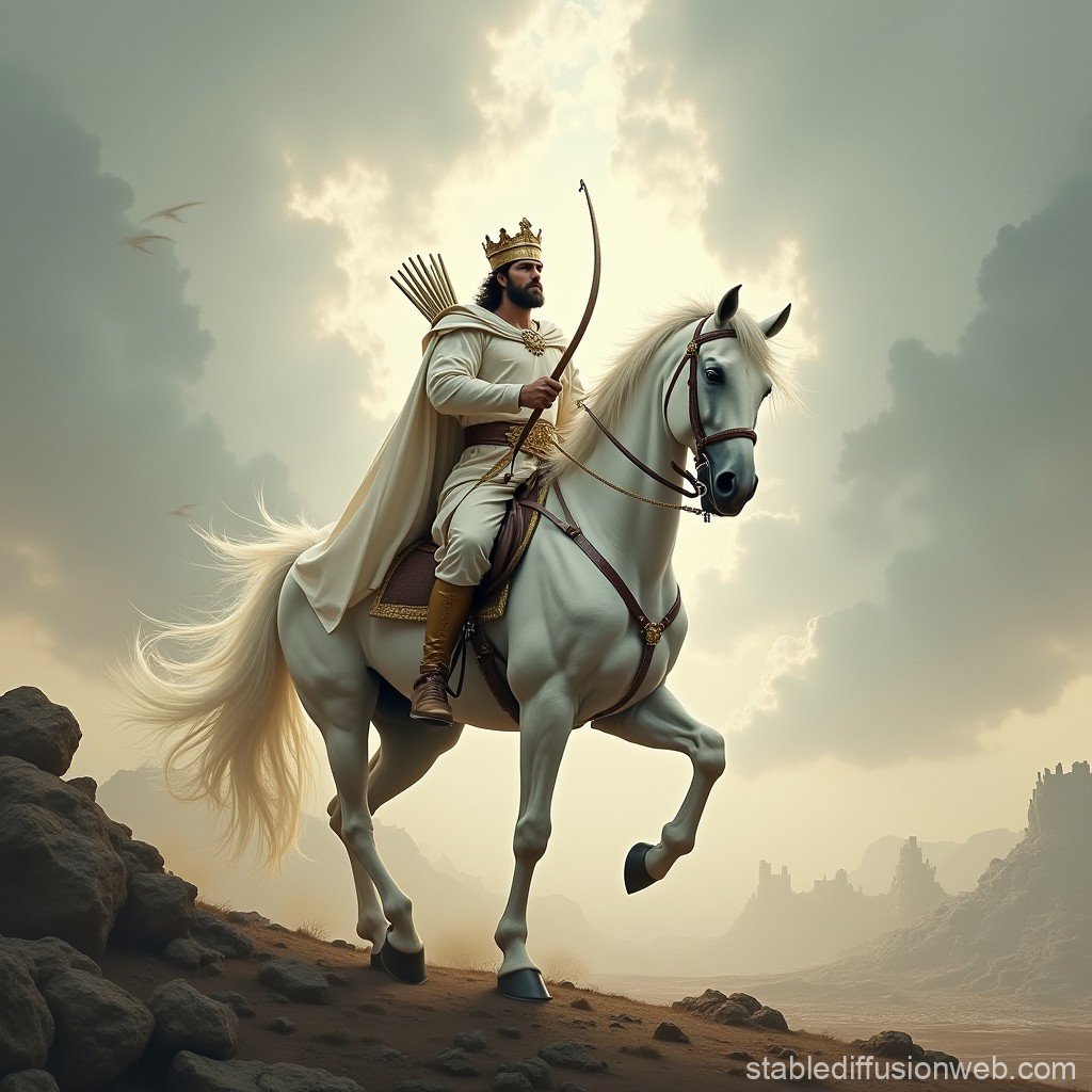 4 horsemen of the apocalypse, 4 horsemen in revelation, 4 horses and rider revelation, rider on white horse revelation