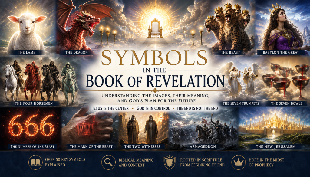 symbols in the book of revelation, Revelation symbols, Book of Revelation symbols, symbols in Revelation, Revelation symbolism, meaning of Revelation symbols, biblical symbols in Revelation, Revelation symbols explained